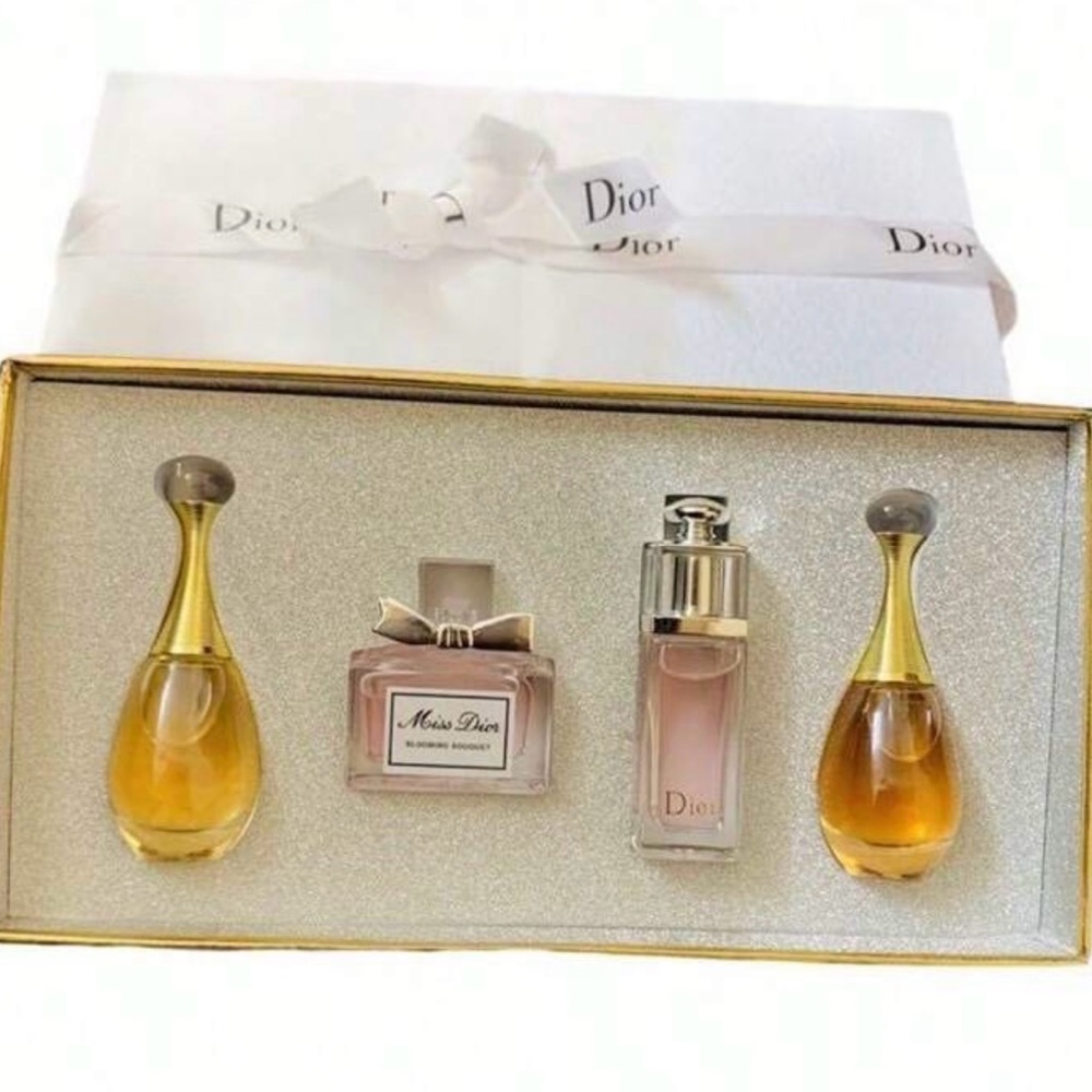 Dior Fragrance Trio in Gold and Pink ships in beautiful Dior box with ribbon - Picture 2 of 3
